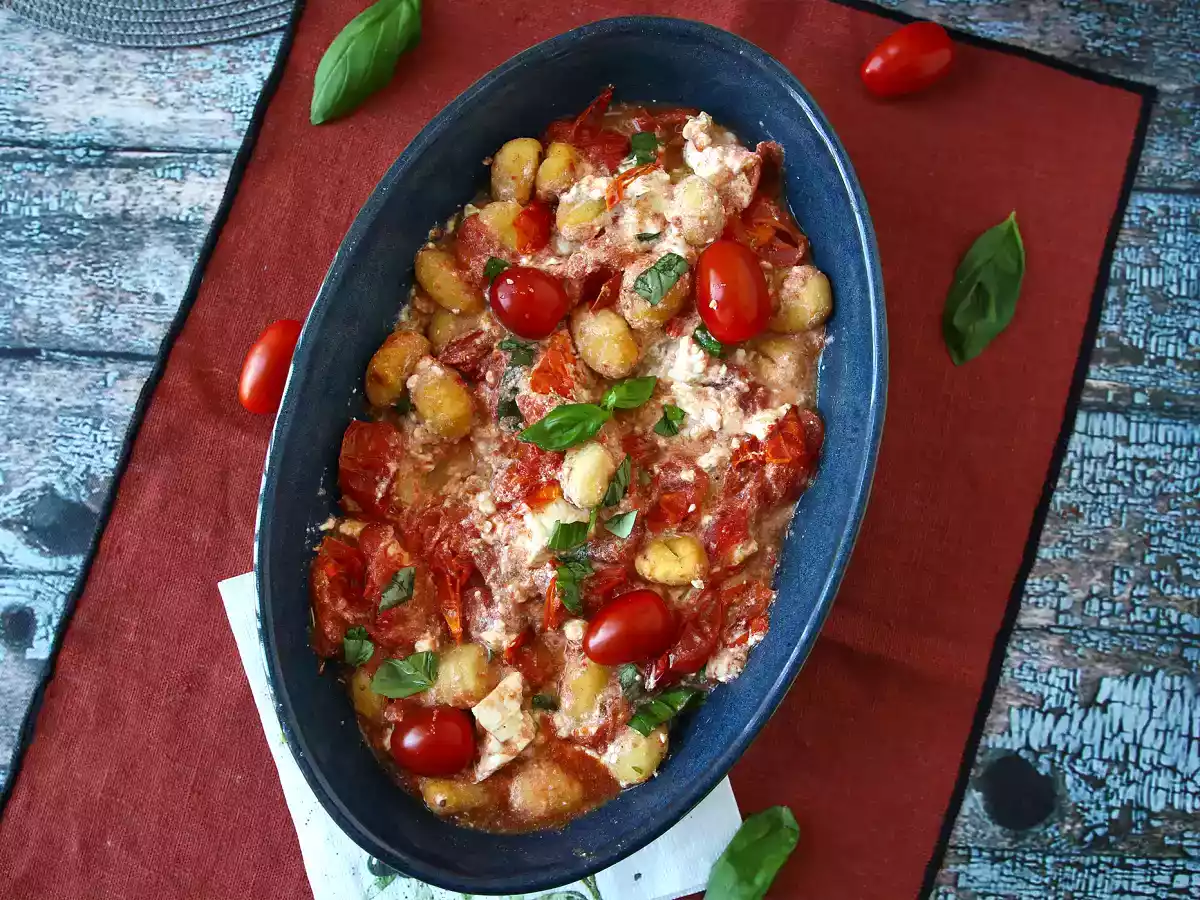 Bakad feta gnocchi med Airfryer, en supersnabb rätt med körsbärstomater och feta! - foto 5