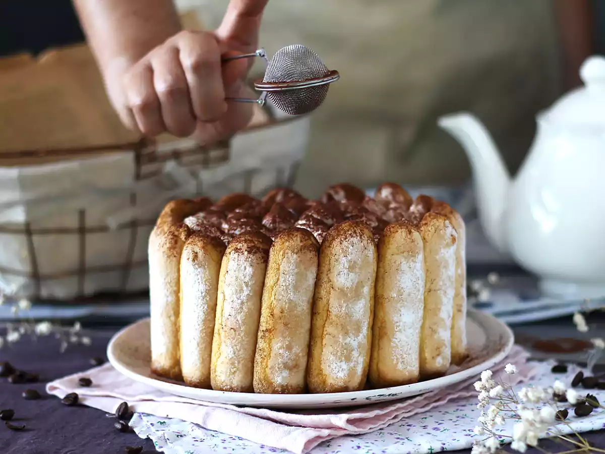 Läcker charlotte i tiramisu-stil utan ägg